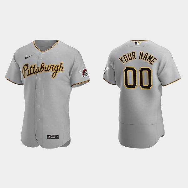 Men's Pittsburgh Pirates ACTIVE PLAYER Custom Grey Stitched Jersey Men's Pittsburgh Pirates ACTIVE PLAYER Custom Grey Stitched Jersey